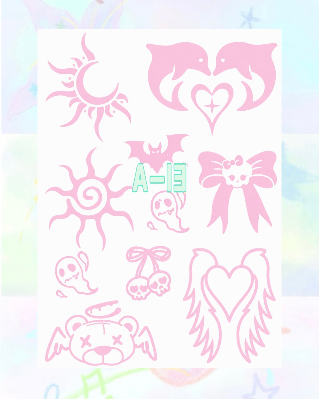 1 Sheet DIY Glitter Tattoos-A series