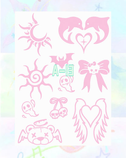 1 Sheet DIY Glitter Tattoos-A series