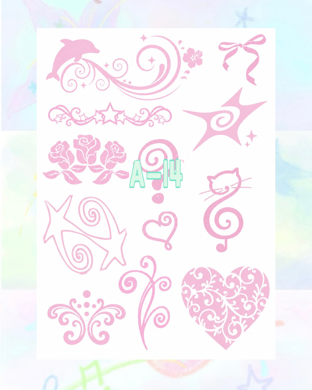 1 Sheet DIY Glitter Tattoos-A series