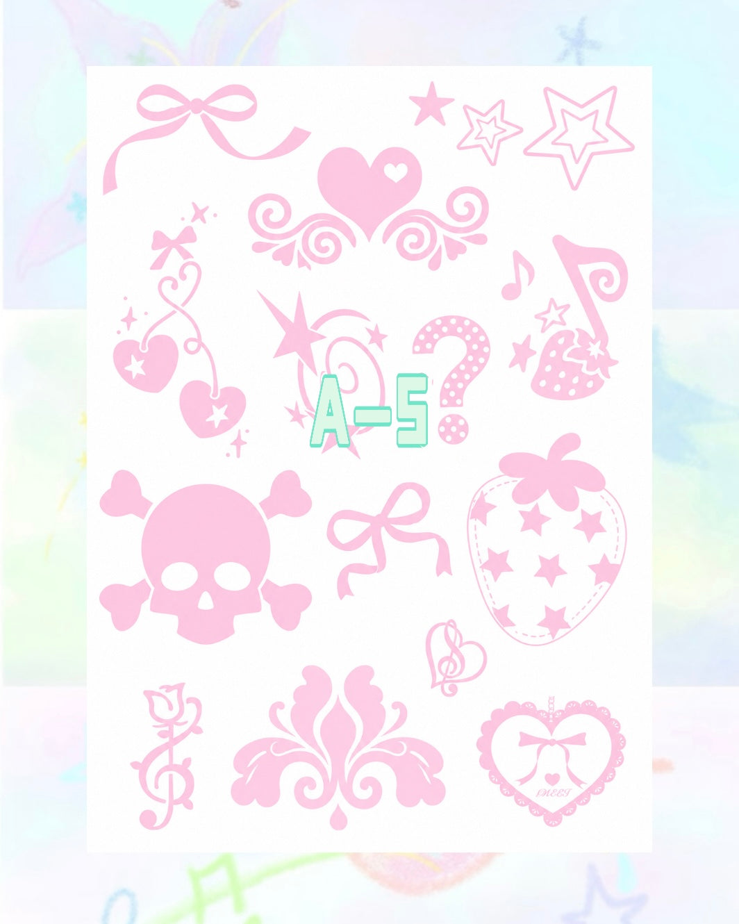 1 Sheet DIY Glitter Tattoos-A series