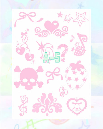 1 Sheet DIY Glitter Tattoos-A series