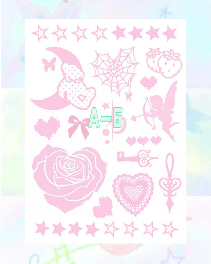 1 Sheet DIY Glitter Tattoos-A series