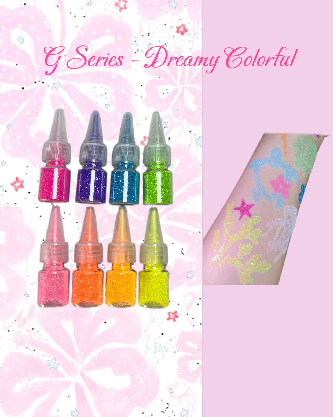 6 Sheets Set DIY Glitter Tattoos- M series
