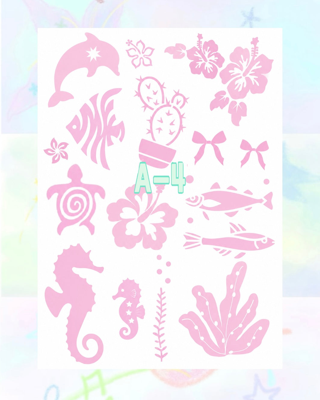 1 Sheet DIY Glitter Tattoos-A series
