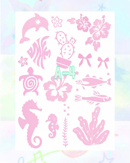 1 Sheet DIY Glitter Tattoos-A series