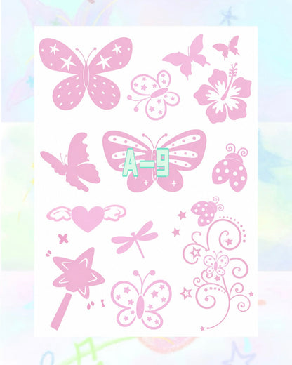 1 Sheet DIY Glitter Tattoos-A series