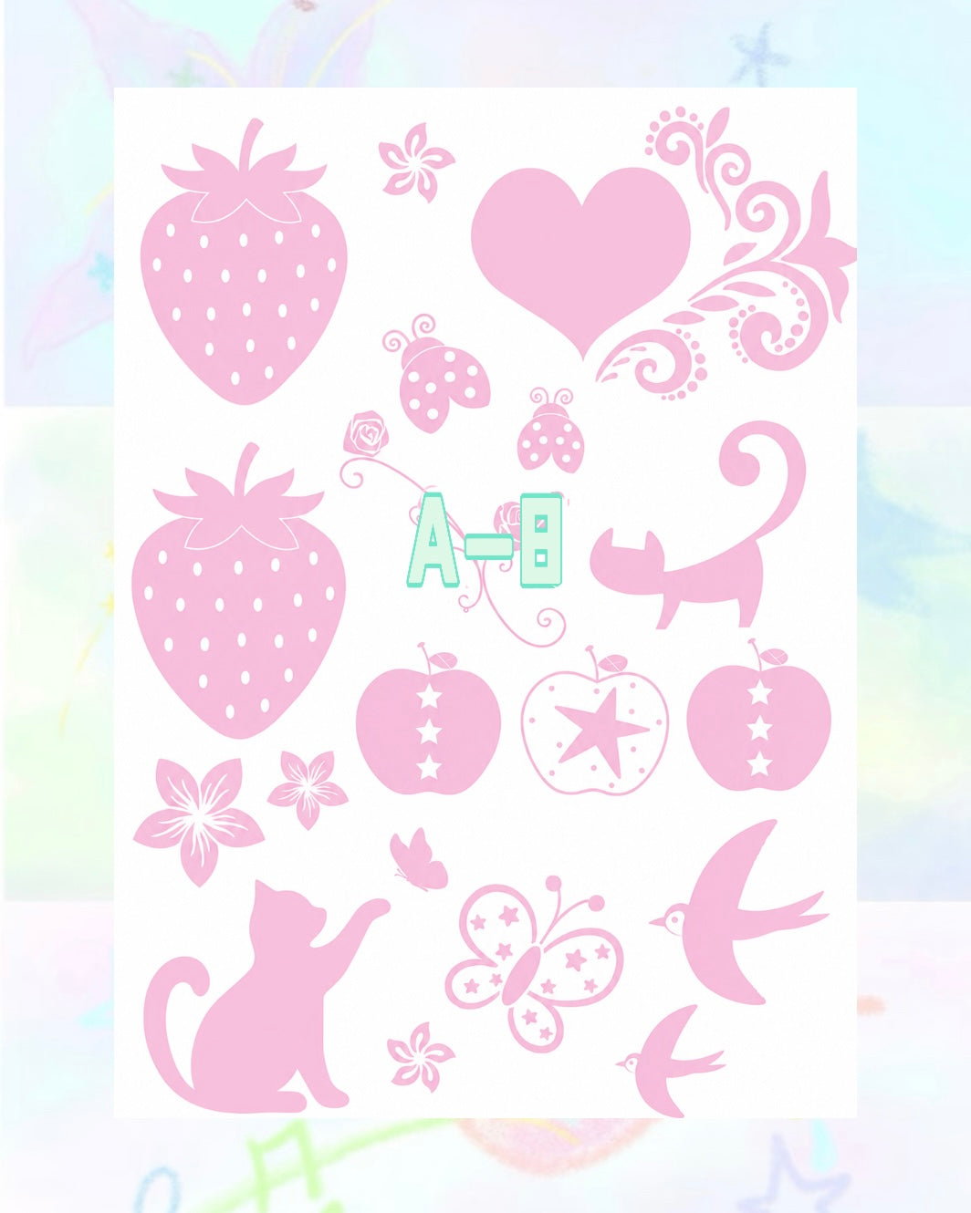 1 Sheet DIY Glitter Tattoos-A series