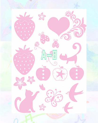 1 Sheet DIY Glitter Tattoos-A series