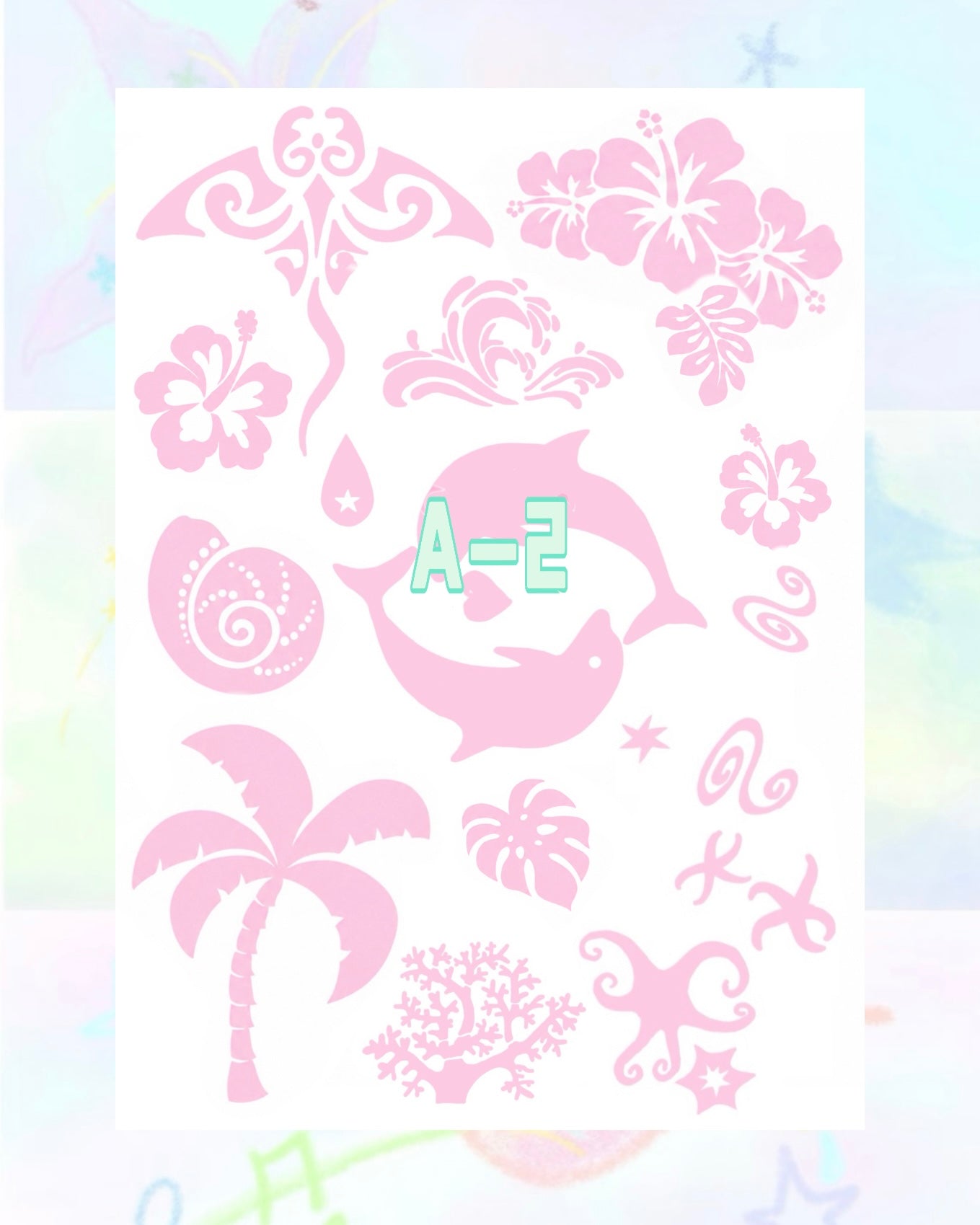 1 Sheet DIY Glitter Tattoos-A series