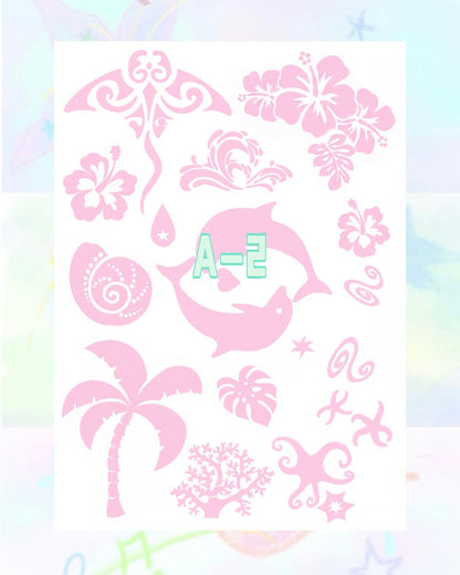 1 Sheet DIY Glitter Tattoos-A series