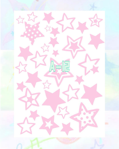 1 Sheet DIY Glitter Tattoos-A series