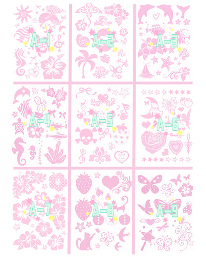 1 Sheet DIY Glitter Tattoos-A series