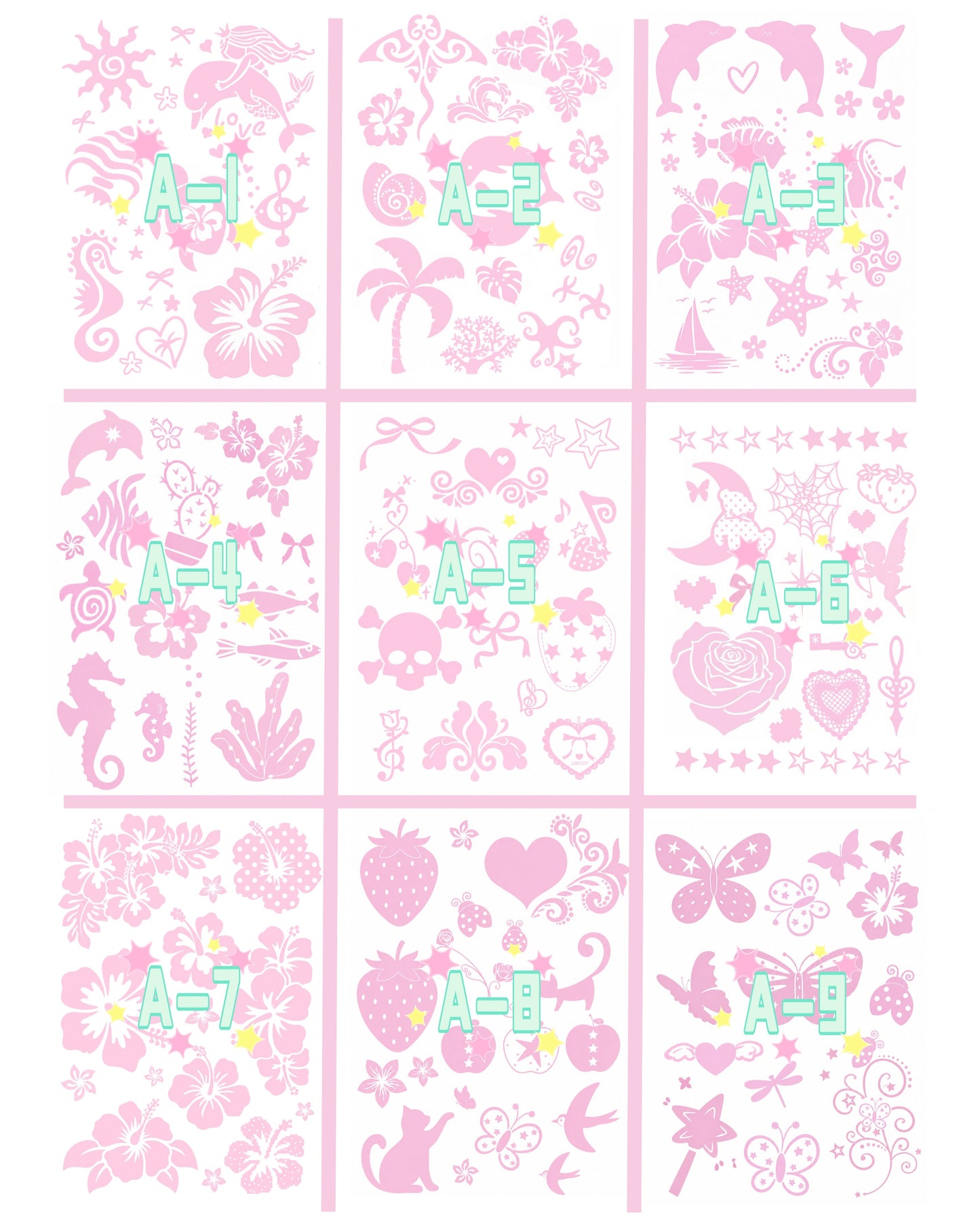 100/200/500 Sheets DIY Glitter Tattoos-Bulk Order