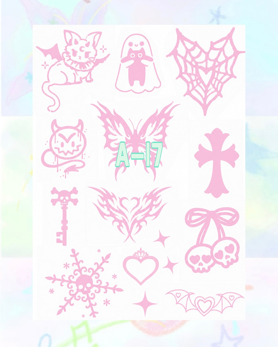 1 Sheet DIY Glitter Tattoos-A series