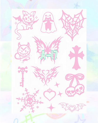 1 Sheet DIY Glitter Tattoos-A series