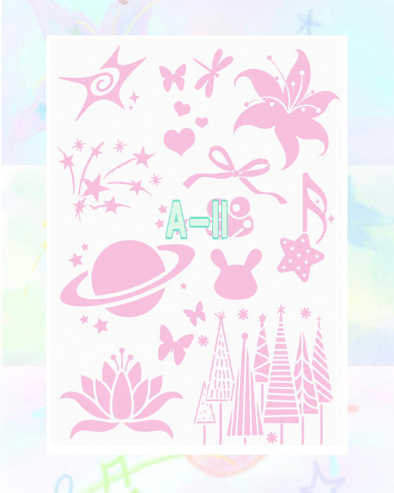 1 Sheet DIY Glitter Tattoos-A series
