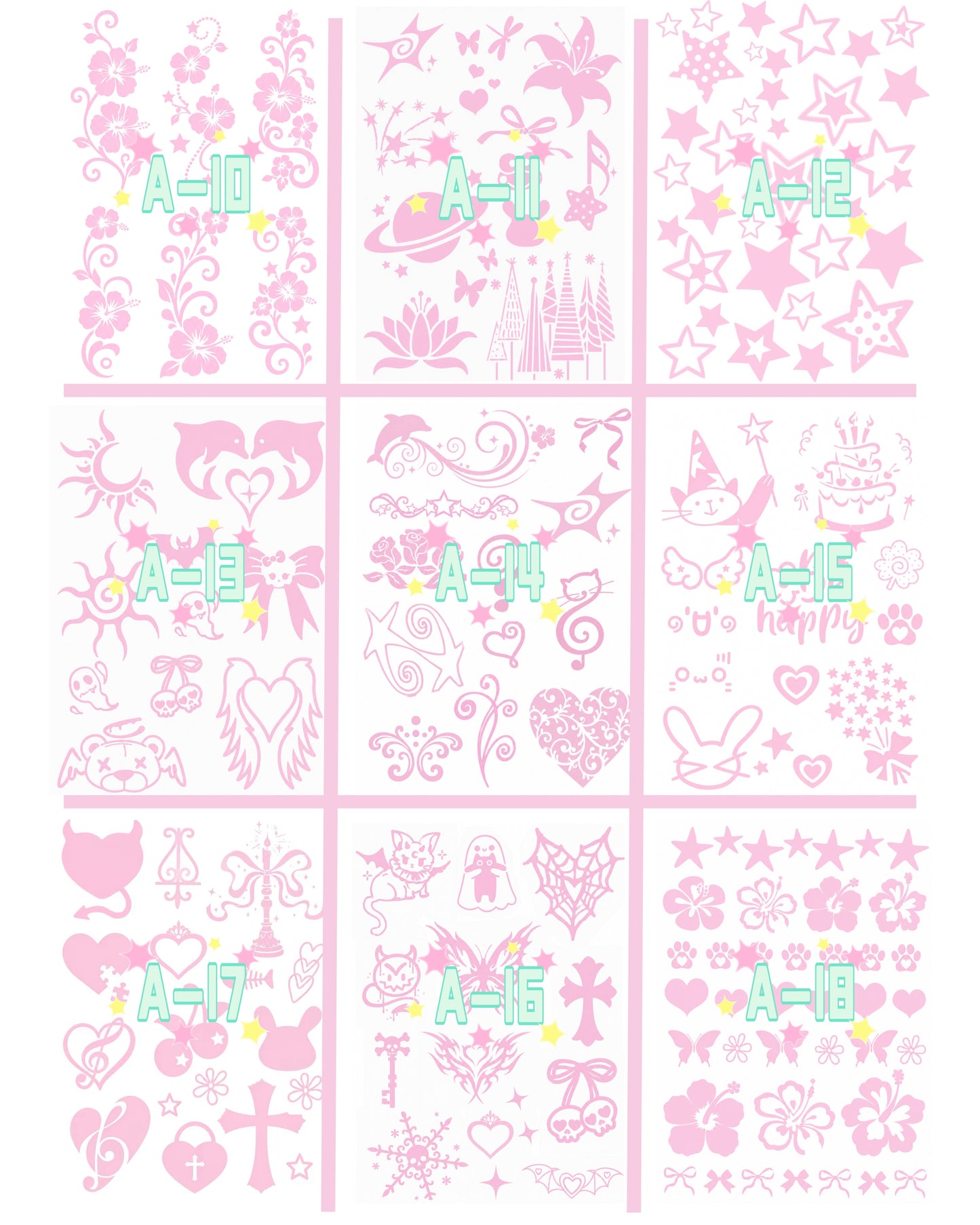 100/200/500 Sheets DIY Glitter Tattoos-Bulk Order