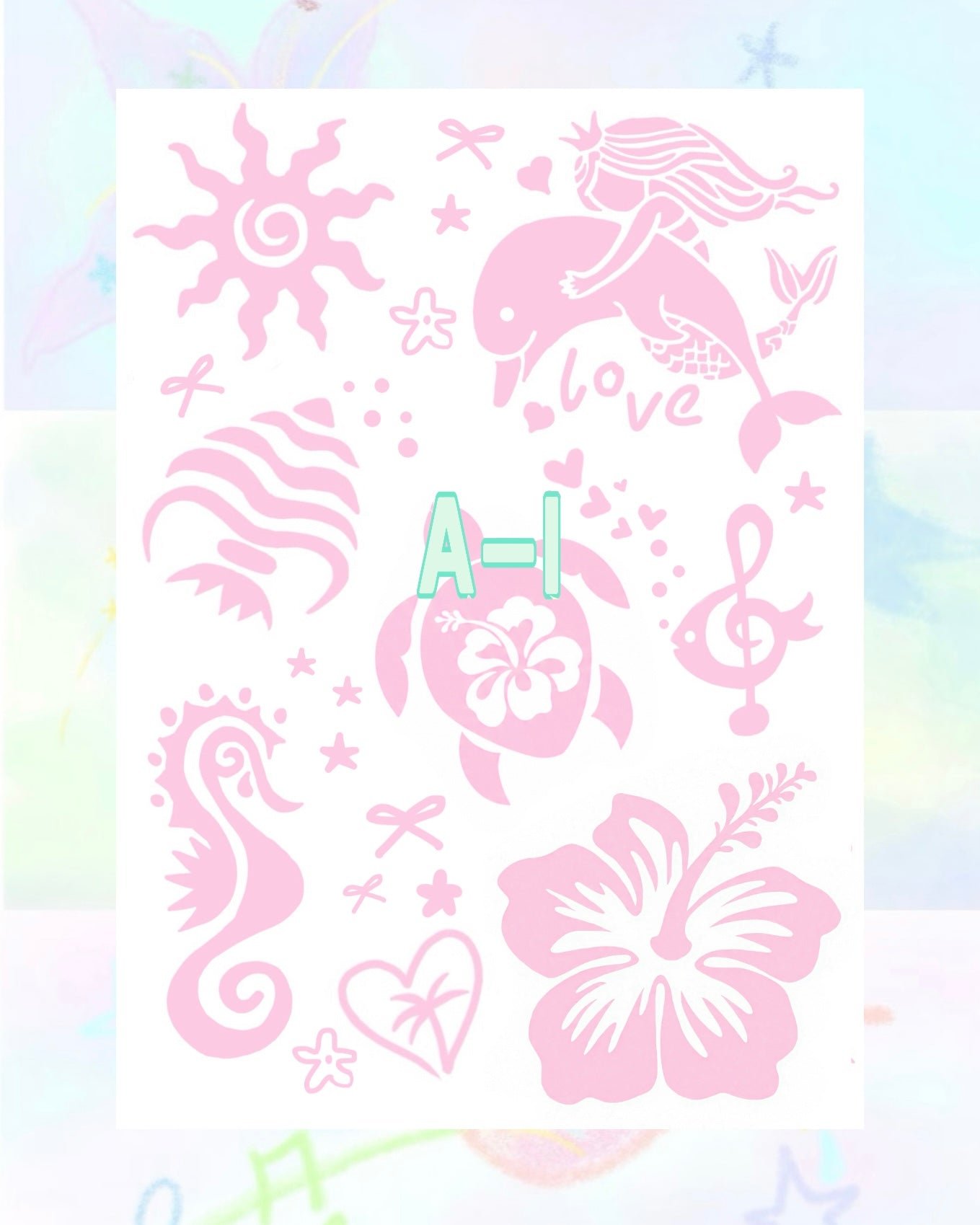 1 Sheet DIY Glitter Tattoos-A series