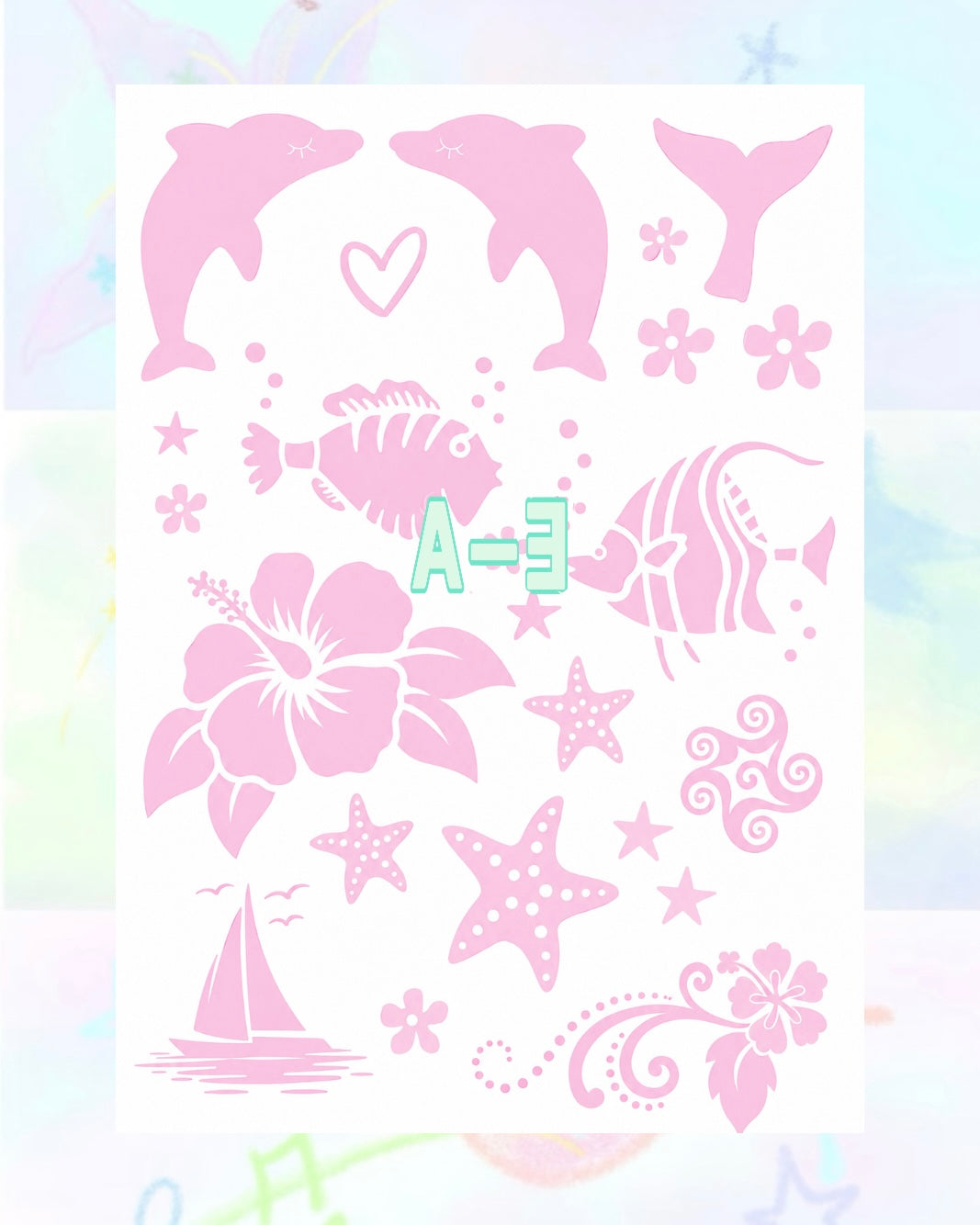 1 Sheet DIY Glitter Tattoos-A series